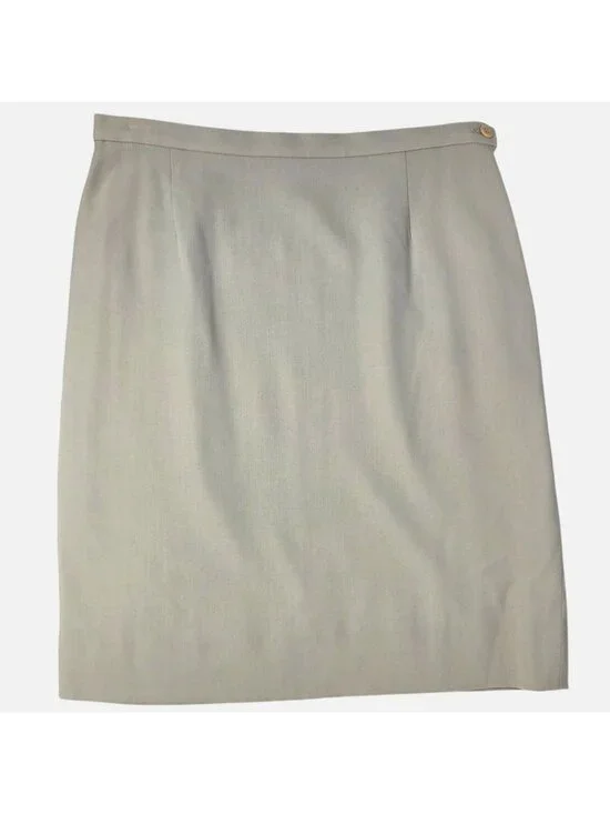 Vintage Giorgio Armani Beige Pure New Wool Pencil Skirt Made In Italy 32" Waist - Picture 1 of 6